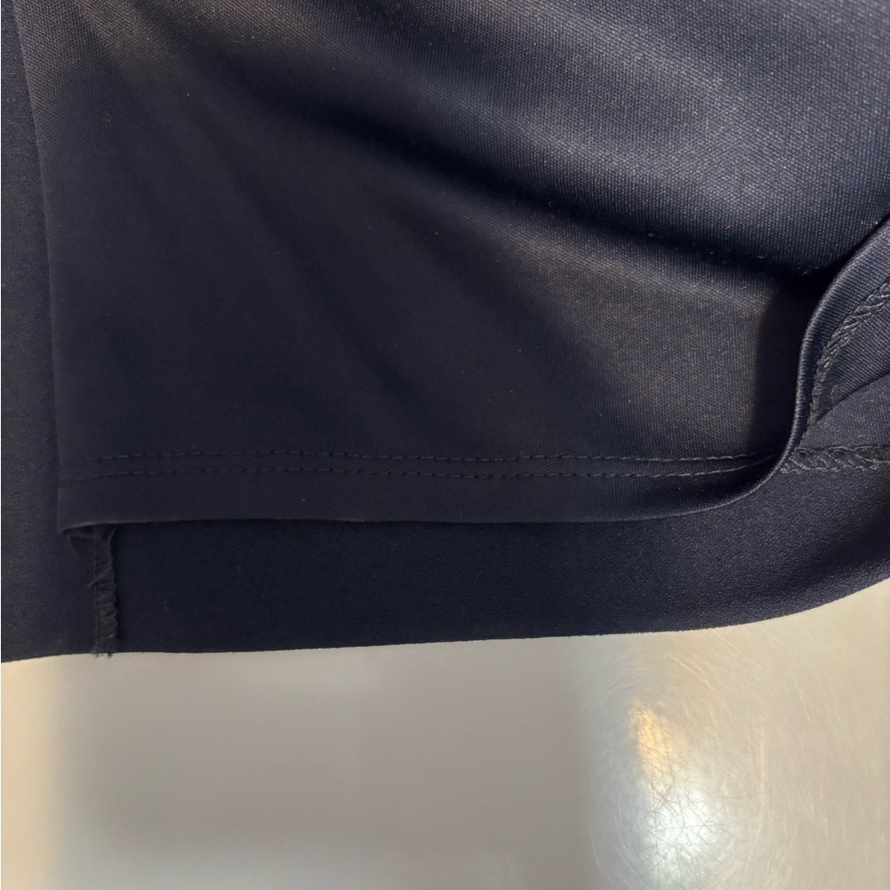 Bestey Johnson Solid Navy Blue Ruched Ponte Sheath Dress Women’s Size 8 - Picture 8 of 10
